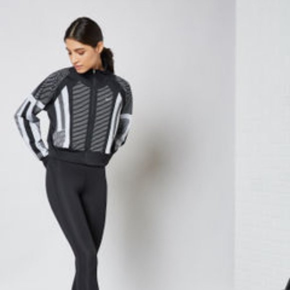 Nike Pro Cropped Knit Zip Up Jacket High Neck - Picture 11 of 14